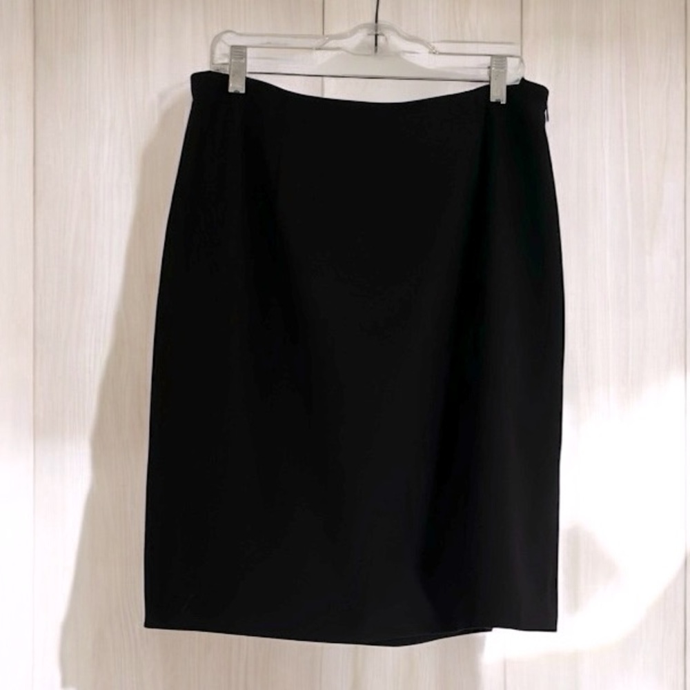 VINTAGE LAURA SCOTT MIDI SKIRT BLACK PLUS SIZE 14